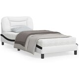  Posteljni okvir z vzglavjem bel in črn 80x200 cm umetno usnje, (21082001) | Shoptok.si