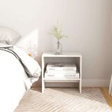 vidaXL Nočna omarica bela 40x30,5x40 cm trdna borovina | Shoptok.si