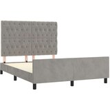  Posteljni okvir z vzglavjem svetlo siv 140x190 cm žamet, (20788532) | Shoptok.si