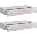 vidaXL zidne police s ladicama 2 kom boja betona 60 x 23,5 x 10 cm MDF | shoptok.hr
