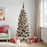  Umjetno božićno drvce s kuglicom 210 cm 300 LED lampica - Zelena i bijela 210 cm s LED-ima i crnim lopticama | shoptok.hr