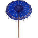 vidaXL senčnik drugo modra x 250 cm bombaž in trda les | Shoptok.si