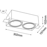  Shilo 7328 - Ugradna plafonska svetiljka KOMORO 2xGU10/15W/230V bela | Eponuda.com