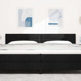 vidaXL Naslon za glavo Črn Tkanina 200 x 7 x 78 cm Črn okvir postelje | Shoptok.si