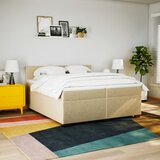  Krevet s oprugama i madracem krem 200 x 200 cm od tkanine | shoptok.hr