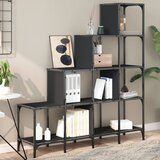 vidaXL Regal za knjige crni 122x30x132 cm konstruirano drvo i metal Cijene
