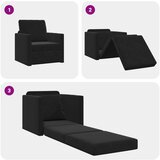 SOFA na razvlačenje 2-u-1 Crna 74x77x81 cm Velur | shoptok.hr