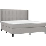  box spring s madracem LED svjetlosivi 160x200 cm tkanina | shoptok.hr