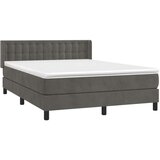  Box spring posteljni z vzmetnico temno siv 140x190 cm žamet, (20791363) | Shoptok.si