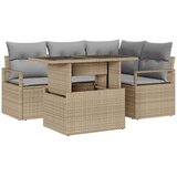  5 Dijelni Vrtni Sofa Set s Jastucima Bež Poli Ratan 2-Sjedalni Vrtni Sofa s Jastucima Bež Poli Ratan | shoptok.hr