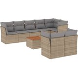 vidaXL 9-dijelni set vrtnih sofa s jastucima bež od poliratana | shoptok.hr