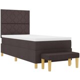 vidaXL Krevet s kutijom opruga i madracem tamnosmeđi 100x200 cm tkanina | shoptok.hr
