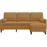  Trosjed s tabureom smeđi 180 cm baršunasti | Eponuda.com