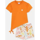 Dagi Pajama Set - Orange - Plain
