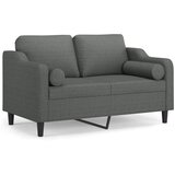  Dvosjed s ukrasnim jastucima tamnosivi 120 cm od tkanine | shoptok.hr