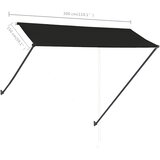 Tenda na uvlačenje s LED svjetlima 300 x 150 cm antracit | shoptok.hr