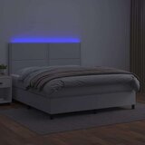 Box spring postelja z vzmetnico LED bela 180x200cm umetno usnje, (20902115) | Shoptok.si