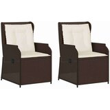  Vrtna klupa s jastukom 2 pcs Smeđa Poli ratan | shoptok.hr