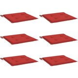  Jastuci za vrtne stolice 6 kom crveni 50 x 50 x 4 cm od tkanine | shoptok.hr