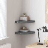  Plutajuće kutne police 2 kom sjajne sive 35 x 35 x 3,8 cm MDF | Eponuda.com