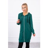 Kesi Dress with hood and hood in dark green color Cene