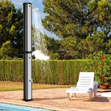  Solarni tuš 60 litrski vrtni tuš, dim. 227 cm do 60°C bazenski tuš z vrtljivo glavo prhe - sivo/črn | Shoptok.si