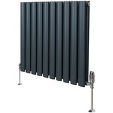 Monster ovalni stebrični radiator in ventili - 600 mm x 600 mm - antracitno siva, (21569828) Cene