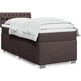 vidaXL Box spring postelja z vzmetnico temno rjava 100x200 cm blago | Shoptok.si