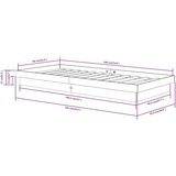  Okvir za krevet od masivnog drva 90 x 190 cm jednokrevetni | shoptok.hr