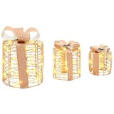 vidaXL Dekoracija Poklon Kutije 3 pcs Topla bijela PET | shoptok.hr