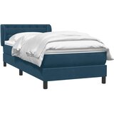 Box spring krevet s madracem tamnoplavi 80x220 cm baršunasti | shoptok.hr