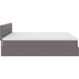 vidaXL Otomanski posteljni okvir z vzmetnico siv 180x200 cm um. usnje | Shoptok.si