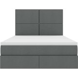 vidaXL Krevet S LED lampica s pohranom Tamno siva 140 x 200 cm tkanina | shoptok.hr