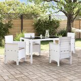  Vrtni stol Set 4 Bela s taupe blazinami, (22015545) | Shoptok.si