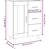  Komoda dimljeni hrast 69,5x34x90 cm inženirski les, (20654907) | Shoptok.si
