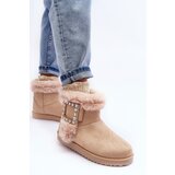 Boto Women's Insulated Buckle Boots Dulca Beige | Eponuda.ba