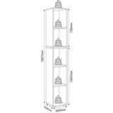 P & B PISARNIŠKI REGAL 30/183/33 cm bela, medeni hrast | Shoptok.si