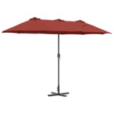  Vrtni dežnik Terakota 370 x 197 x 239 cm Poliester in aluminij, (5000160748) | Shoptok.si