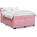 The Living Store Box spring postelja z vzmetnico roza 140x190 cm žamet - Box Spring Postelja, (21492161) Cene