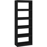  za knjige / pregrada crni 60x30x167,5 cm od borovine | shoptok.hr