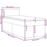 vidaXL Box spring postelja z vzmetnico temno siva 100x200 cm blago | Shoptok.si