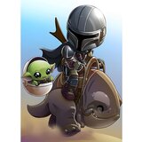 NIKCORP Diamantno slikanje Baby Yoda 5D DIY komplet za ustvarjanje, polni okrogli diamanti, motiv Star Wars, 30x40 cm, (5000156492) Cene