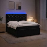  LED okvir za krevet s madracem Crna 140 x 190 cm Baršun | shoptok.hr