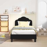  Otroški posteljni okvir z vznožjem Črna 80 x 160 cm Žamet, (5000104711) | Shoptok.si