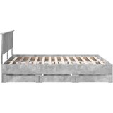  Krevetna konstrukcija s ladicama Betonski sivi 160 x 200 cm Siva 210 x 163 x 90 cm | shoptok.hr
