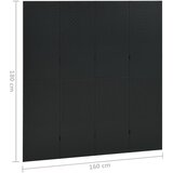 Sobna pregrada s 4 panela crna 160 x 180 cm čelična | Eponuda.ba