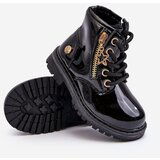 EVENTO Girls' patent leather ankle boots with zipper black Felori | Shoptok.si