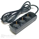 Produžni kabl 1.8m IEC na 3×šuko CRNI