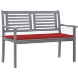 The Living Store Vrtna klop za 2 osebi z blazino 120 cm siv evkaliptusov les - Klop, (21460567) Cene