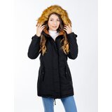 Glano Women's reversible winter parka - black/brown Cene